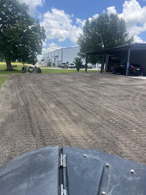 View the prepared ground alongside an industrial building